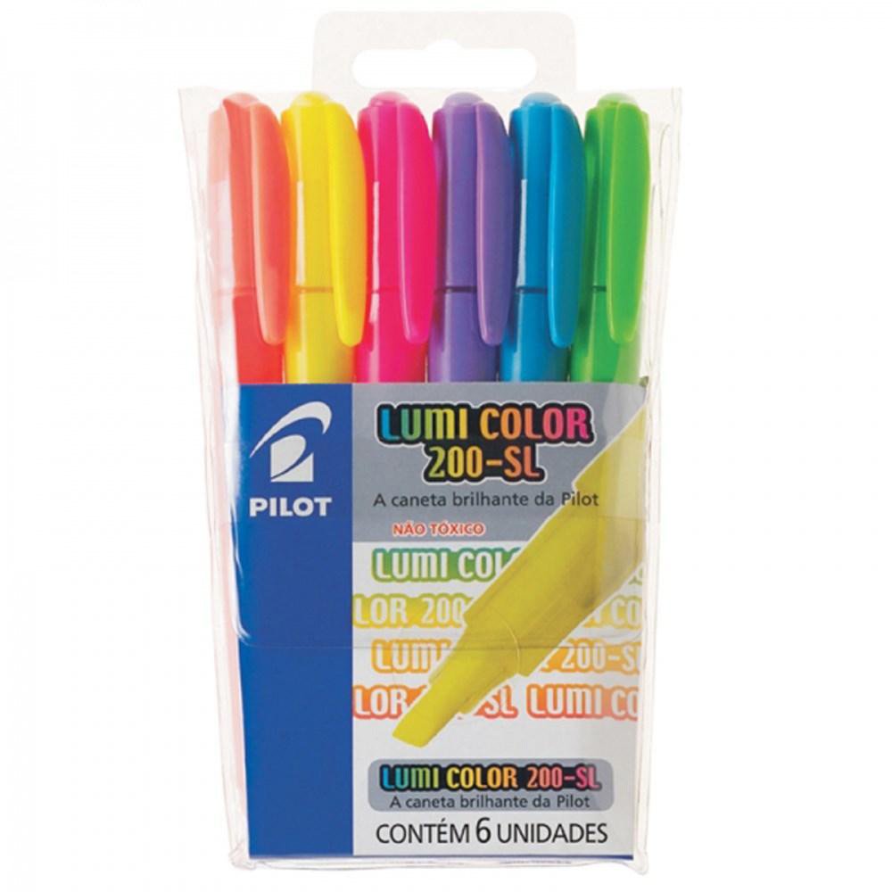 Ordinario Intuición color Pincel marca texto lumi-color 6 cores 200-sl Pilot | Medem - Distribuidora  de Produtos